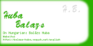 huba balazs business card